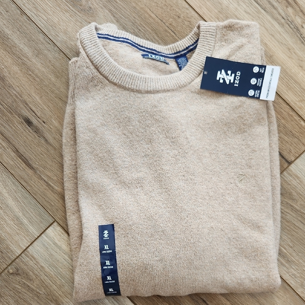 NEW Izod Men's Camel Soft Crewneck Sweater Size XL